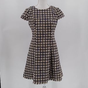 Eliza J Plaid Tweed Dress 6P